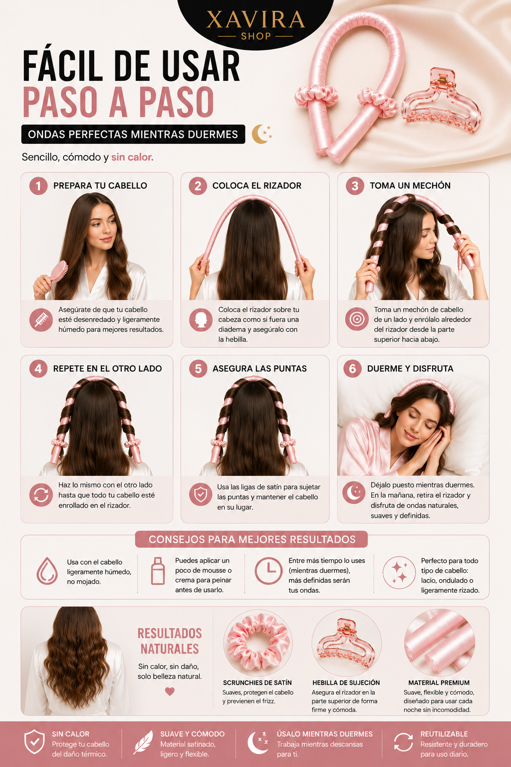 Rizador de Cabello Sin Calor