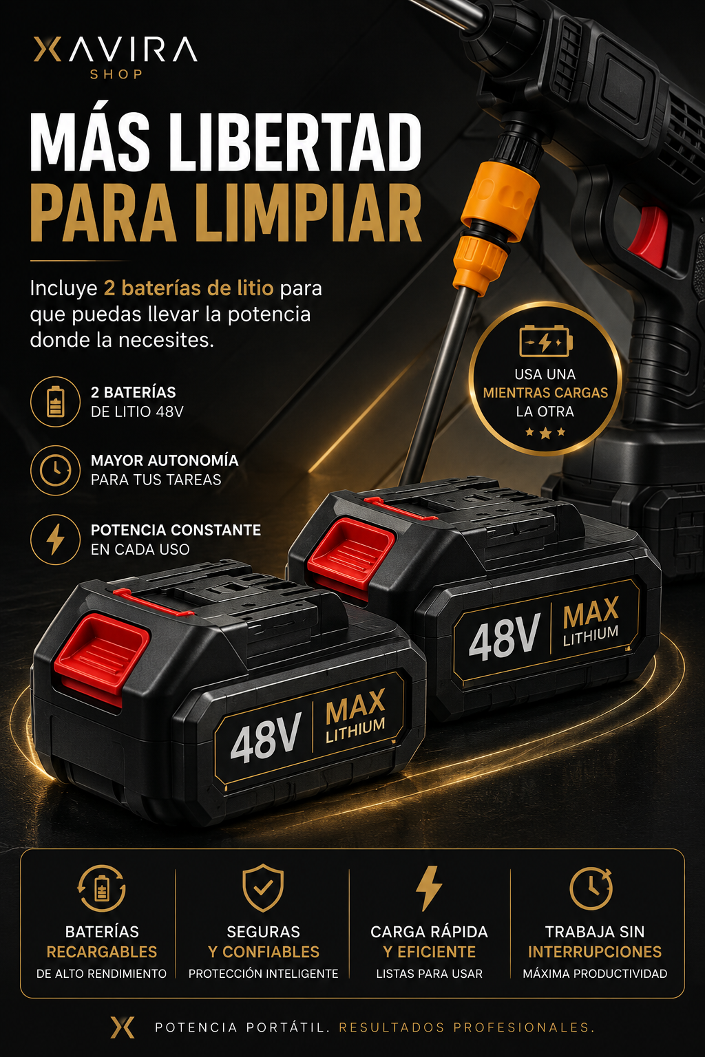 Hidrolavadora Inalámbrica 48V Pro