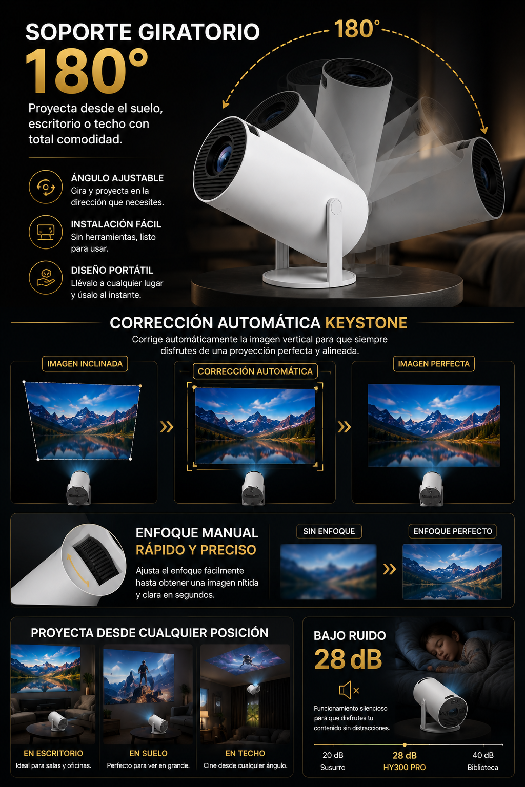 Proyector Portátil HY300 Pro 4K