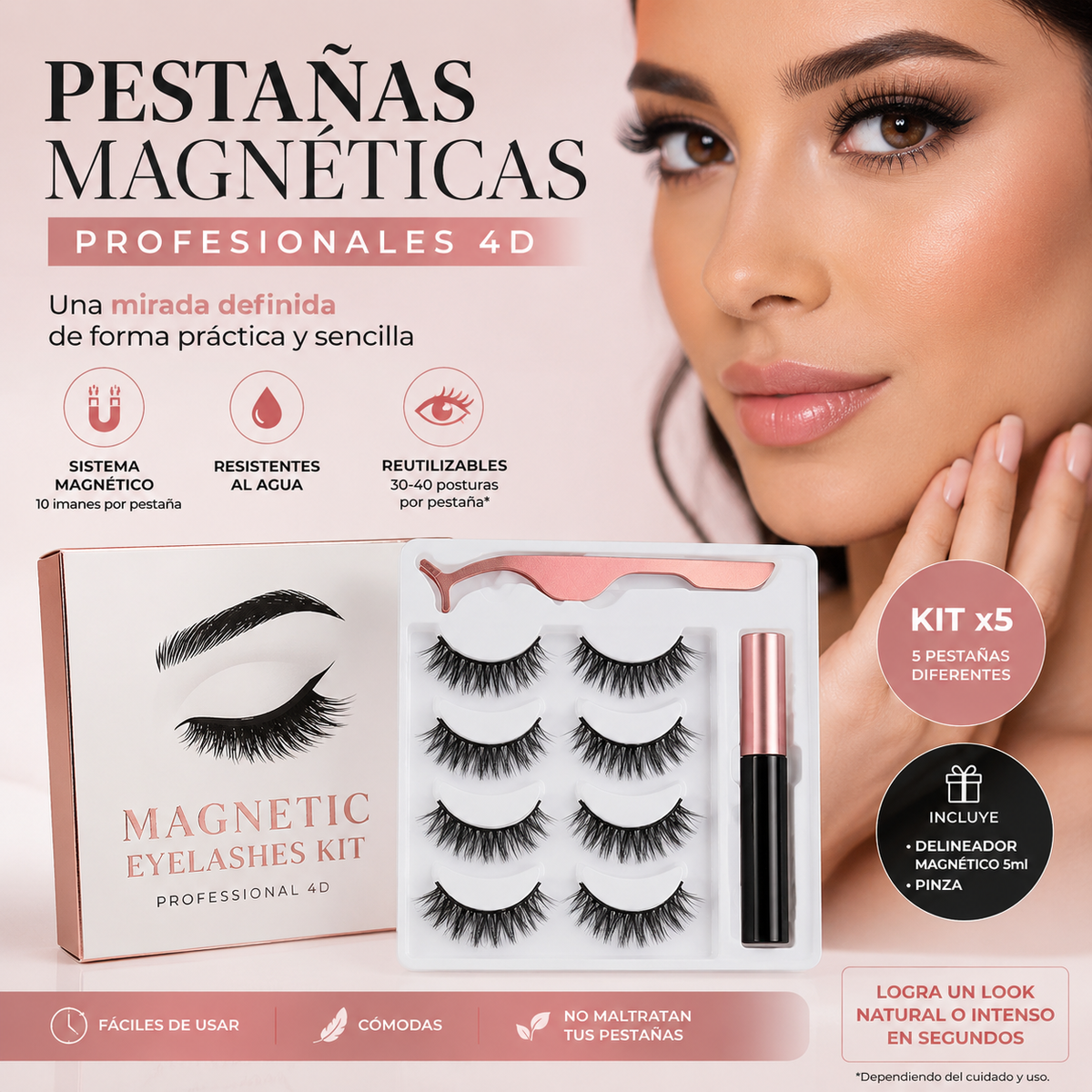 Pestañas Magnéticas Profesionales 4D