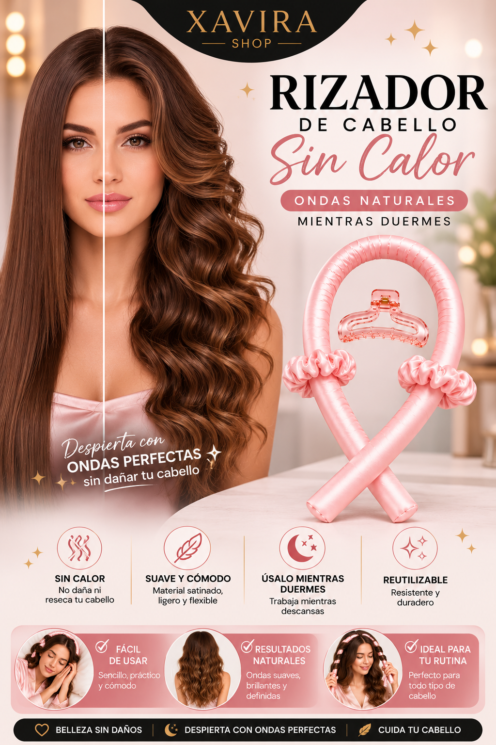 Rizador de Cabello Sin Calor