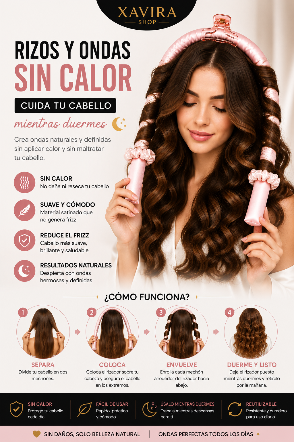 Rizador de Cabello Sin Calor