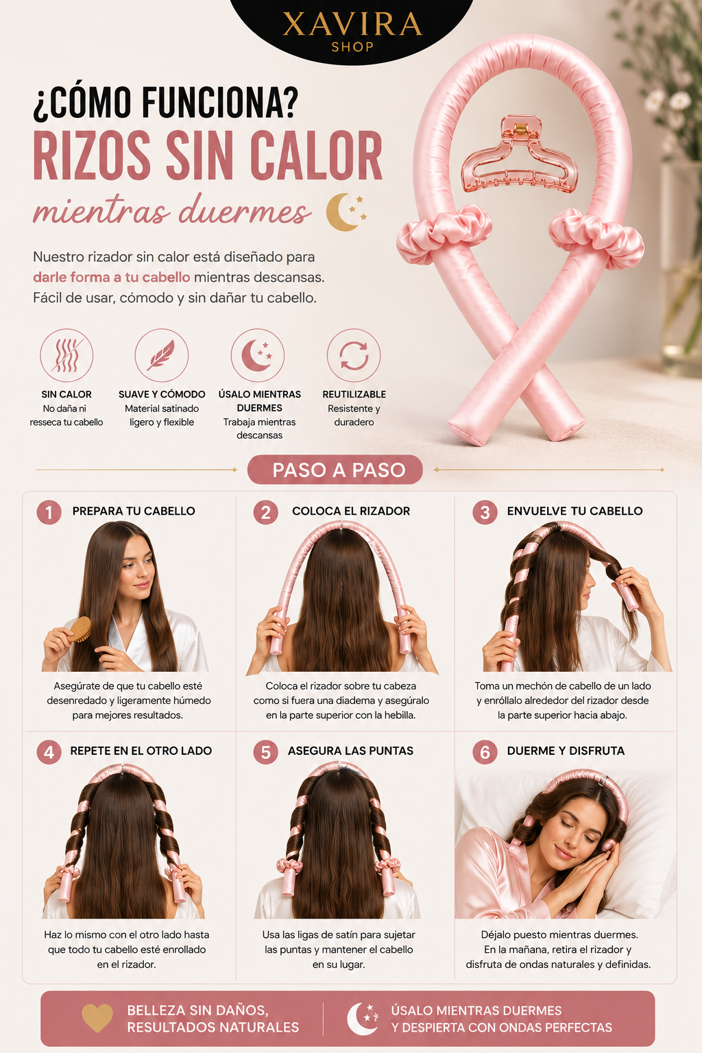 Rizador de Cabello Sin Calor