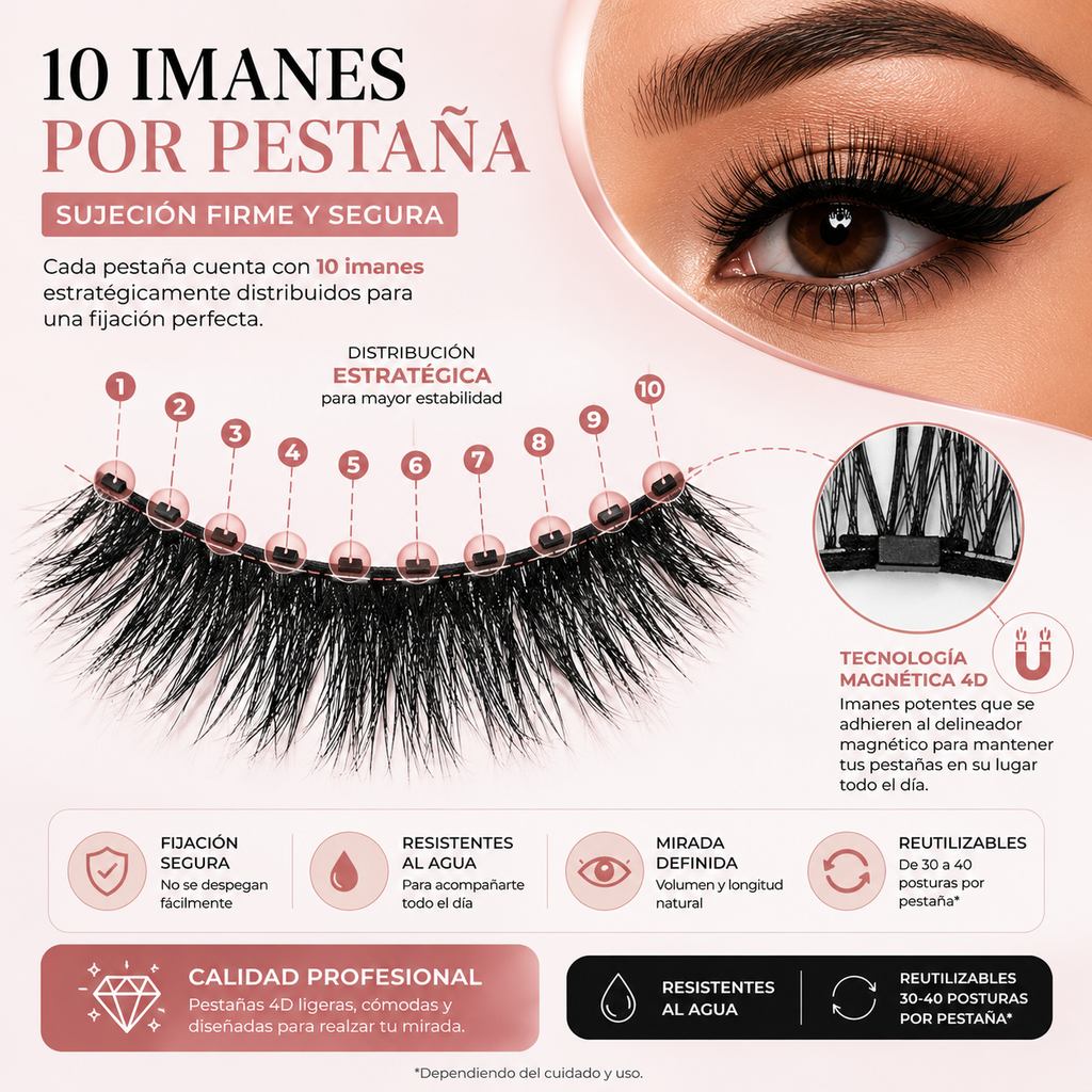 Pestañas Magnéticas Profesionales 4D