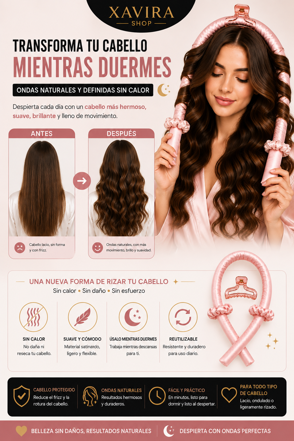 Rizador de Cabello Sin Calor