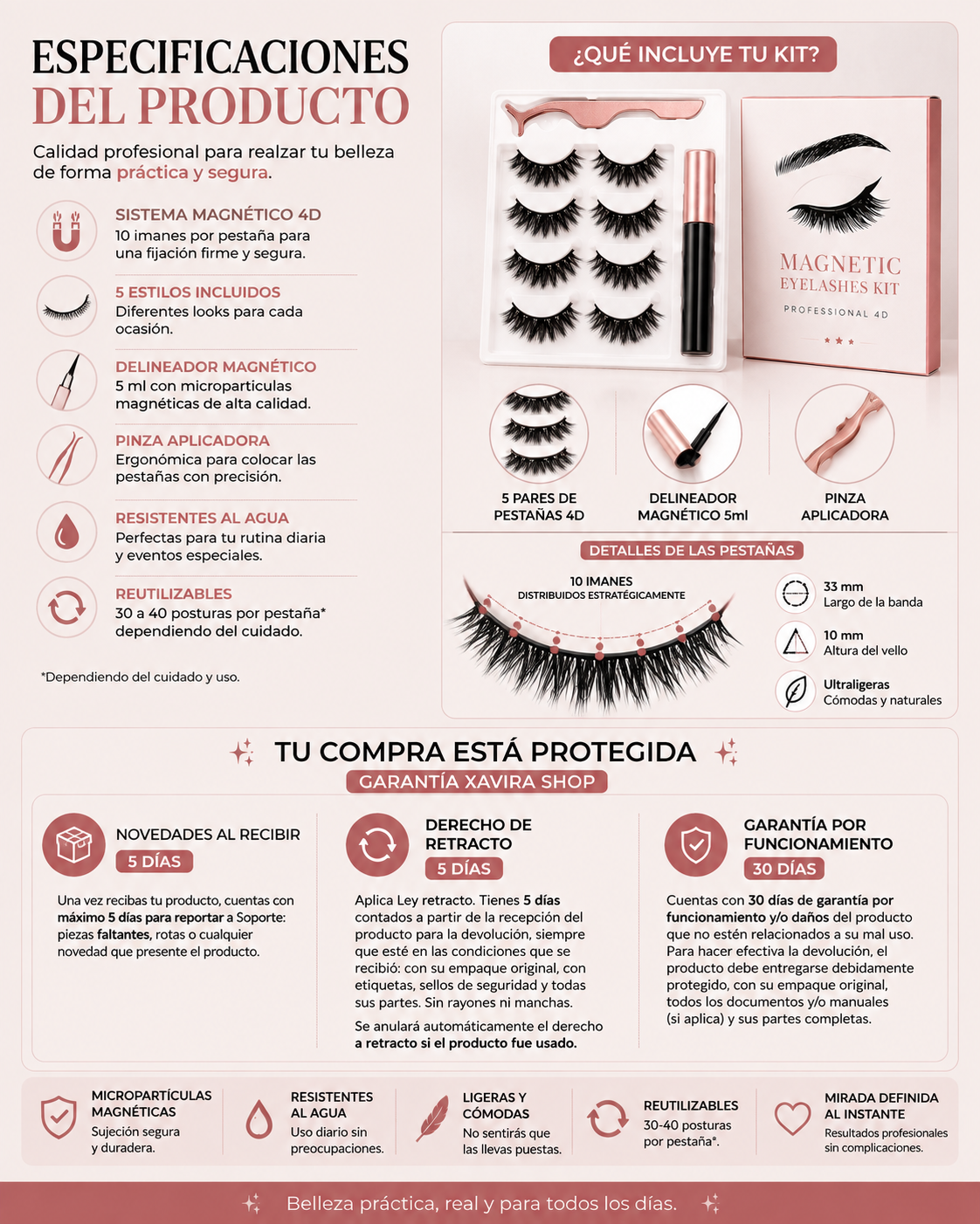 Pestañas Magnéticas Profesionales 4D